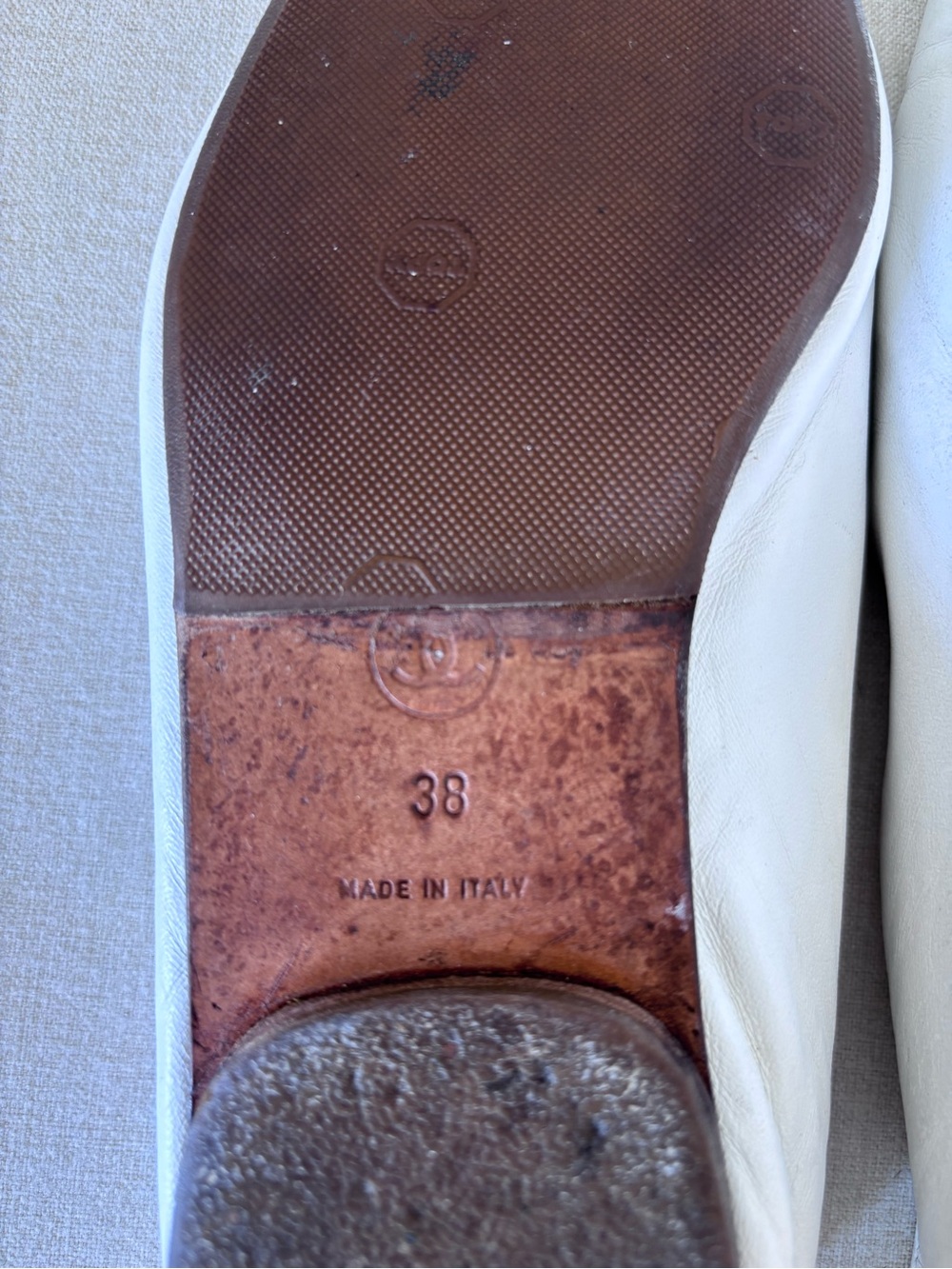 CHANEL vintage ballet flats white camellia 38 wedding - Picture 9 of 9